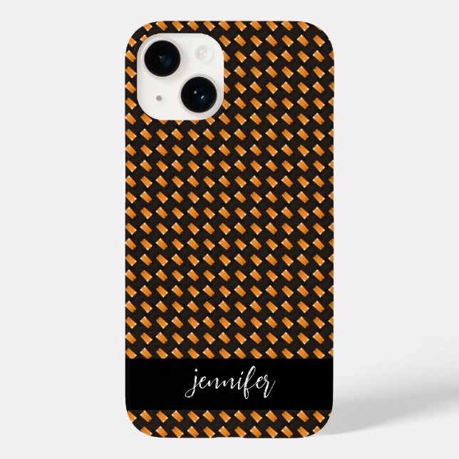 Customizable name Yellow and black pattern Case-Mate iPhone Case (Back)