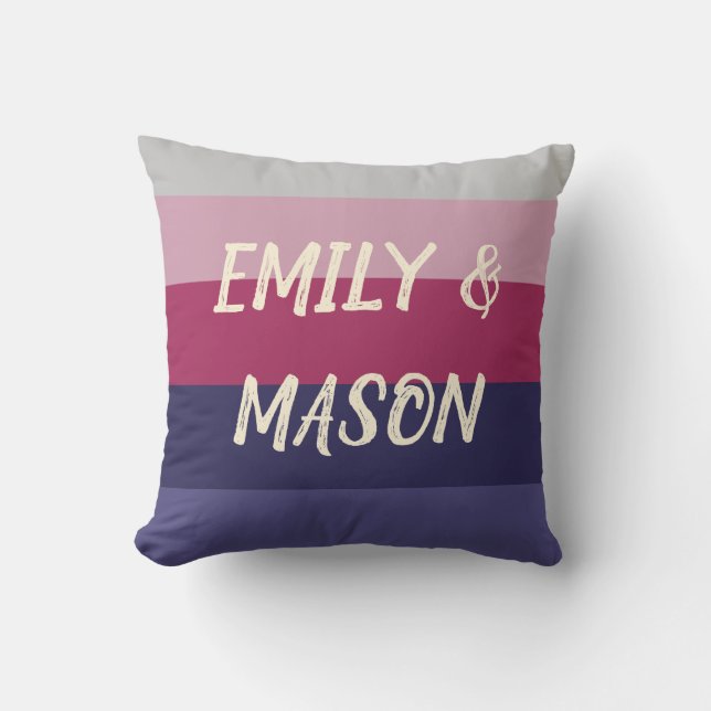 Customizable Names Throw Pillow (Front)