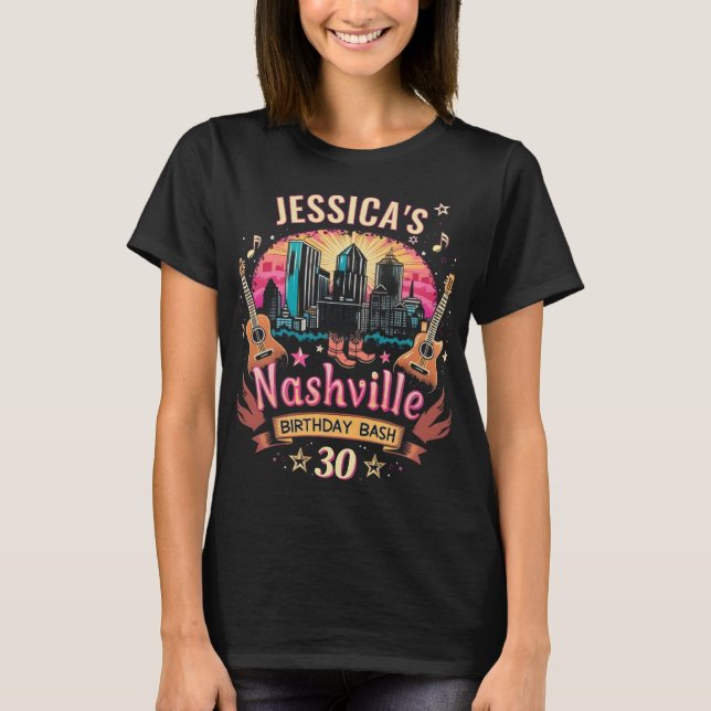 Customizable Nashville Birthday T-Shirt  (Front)