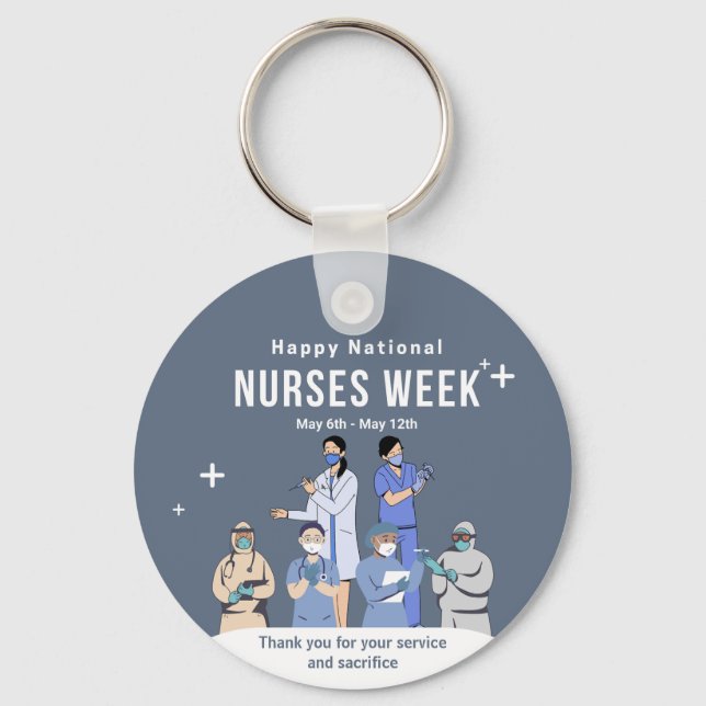 Customizable National Nurses Week Keychain (Front)