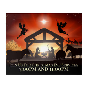 Customizable Nativity Scene Religious Christmas Acrylic Print