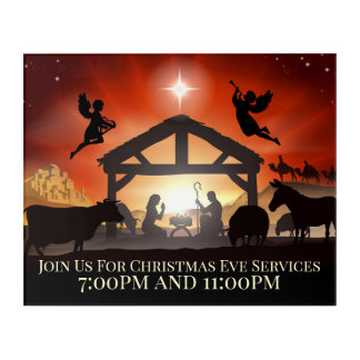 Customizable Nativity Scene Religious Christmas Acrylic Print