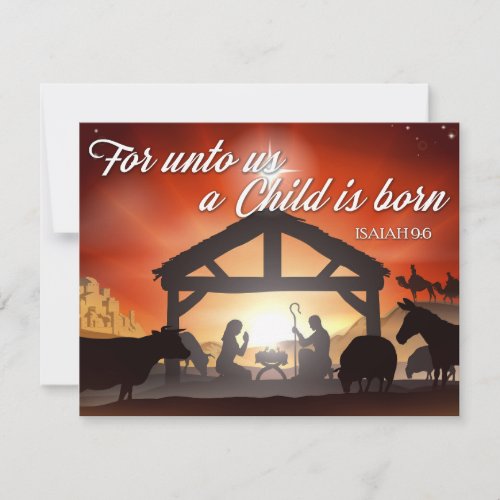 Customizable Nativity Scene Religious Christmas Holiday Card