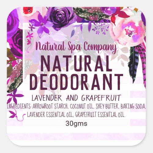 Customizable Natural Deodorant Label
