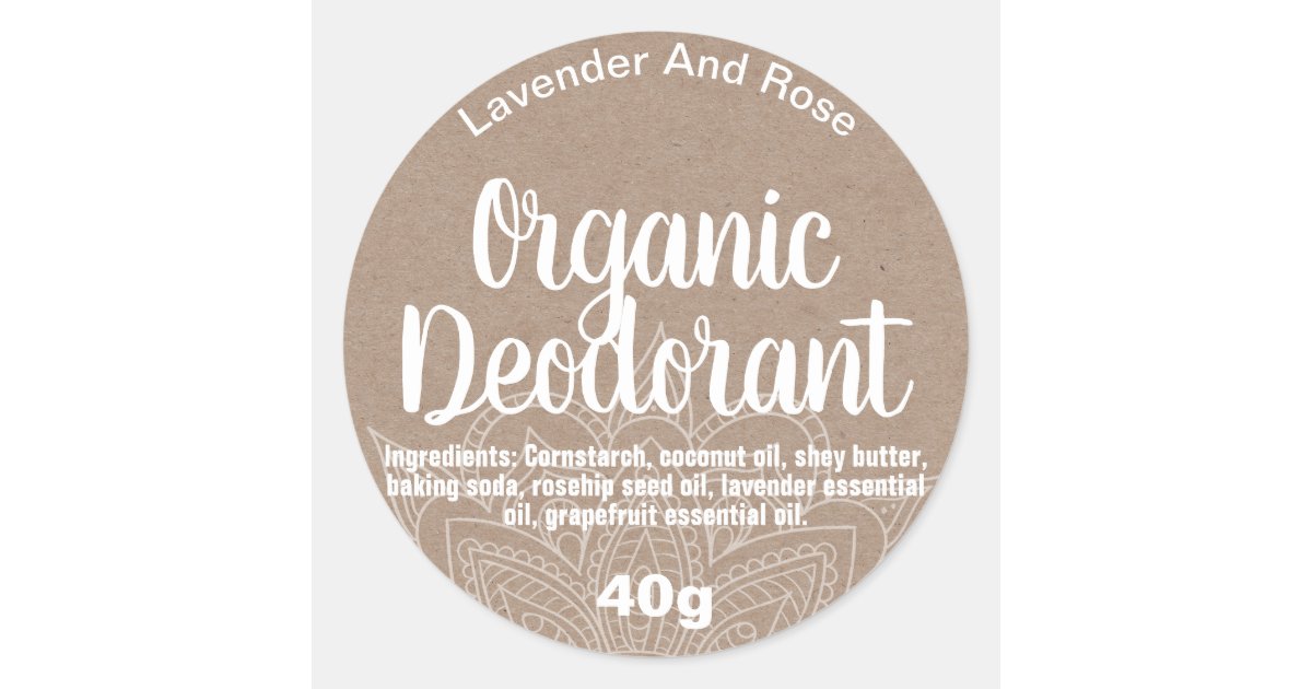 Customizable Natural Deodorant Label Zazzle