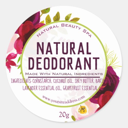 Customizable Natural Deodorant Label