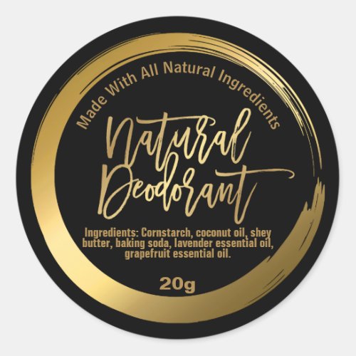 Customizable Natural Deodorant Label