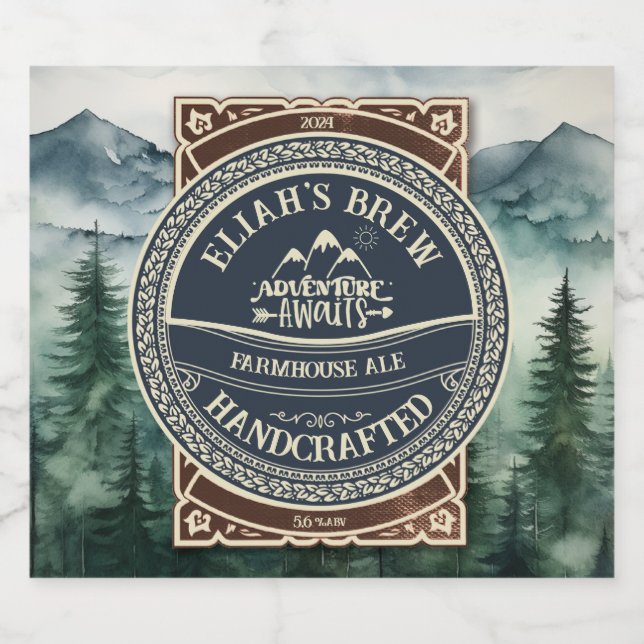 Customizable Nature Outdoors Themed Beer Labels (Single Label)