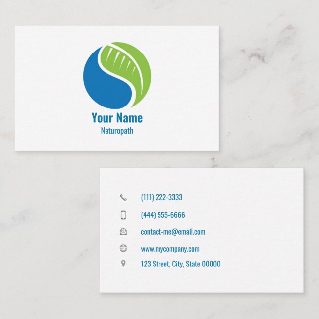 Customizable naturopath business card (Front/Back)