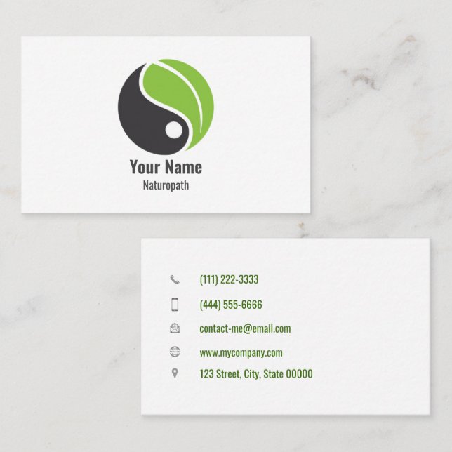 Customizable naturopath business card (Front/Back)