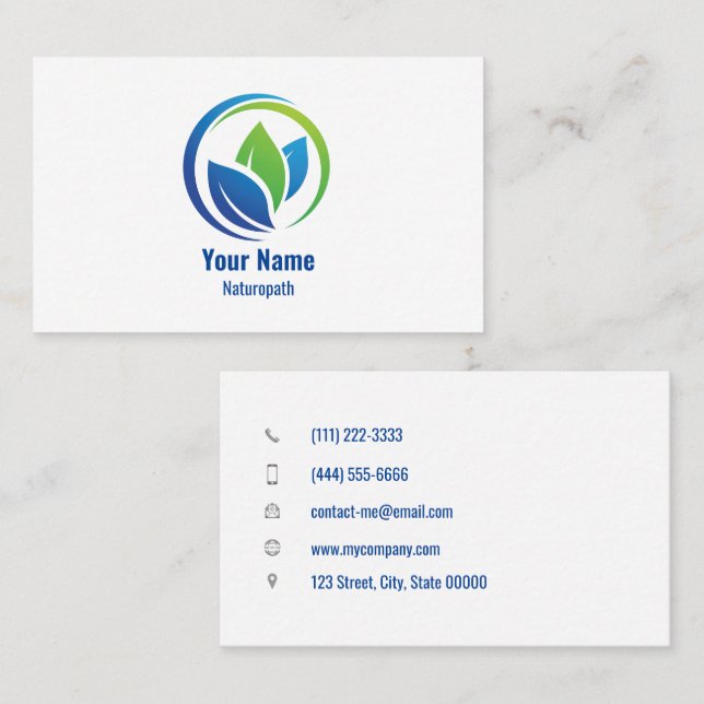 Customizable naturopath business card (Front/Back)