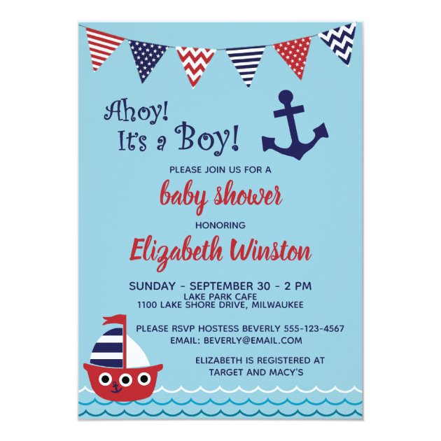 zazzle nautical baby shower invitations