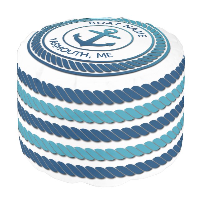 Customizable Nautical Boating Anchor Pouf