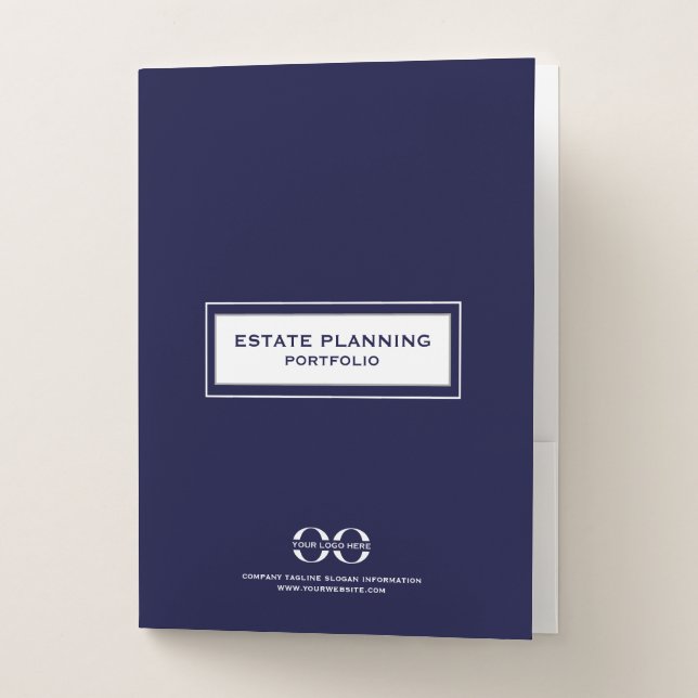 Customizable Navy Blue File Folders (Front)