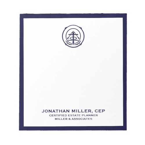Customizable Navy Blue Professional Notepad