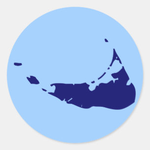 CUSTOMIZABLE NAVY NANTUCKET CLASSIC ROUND STICKER