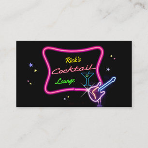 (customizable) Neon Bar Sign Business Card