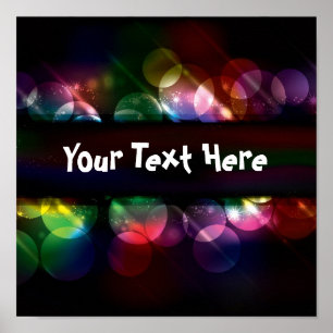 Customizable neon circle light effect background poster