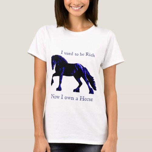 Customizable Neon Friesian Horse T_Shirt