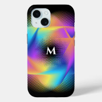 Customizable Neon Gradient Optical Illusion Design iPhone 15 Case