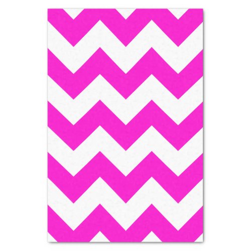 Customizable Neon Pink Zigzag Pattern Tissue Paper