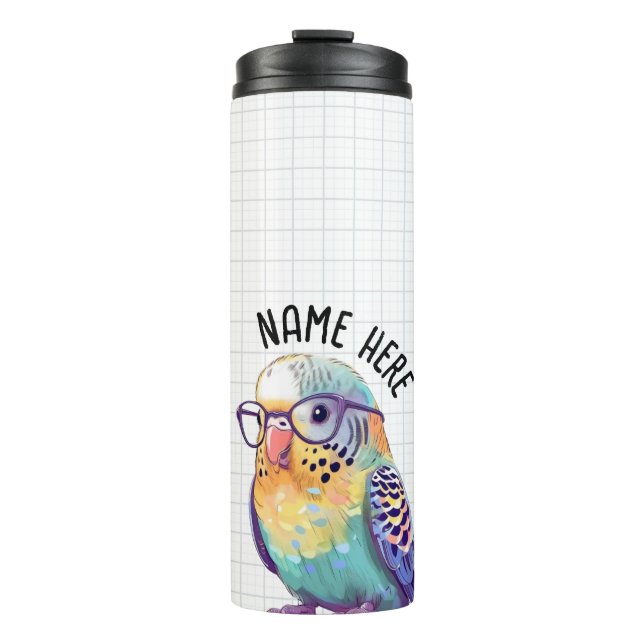 Customizable Nerdy Budgie Tumbler (Front)