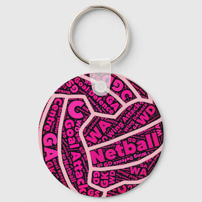 Customizable Netball Positions Ball Design Keychain | Zazzle