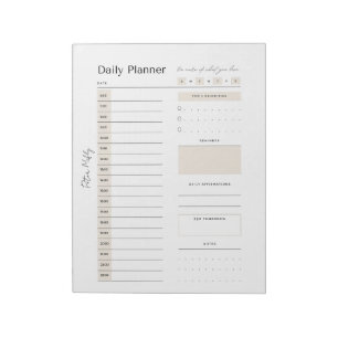 Customizable Neutral Daily Planner - Top Priority, Notepad