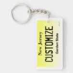 Customizable New Jersey License Plate Keychain at Zazzle