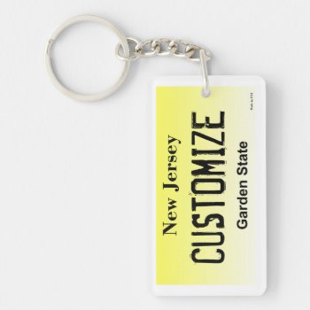 Customizable New Jersey License Plate Keychain by ArtisticAttitude at Zazzle