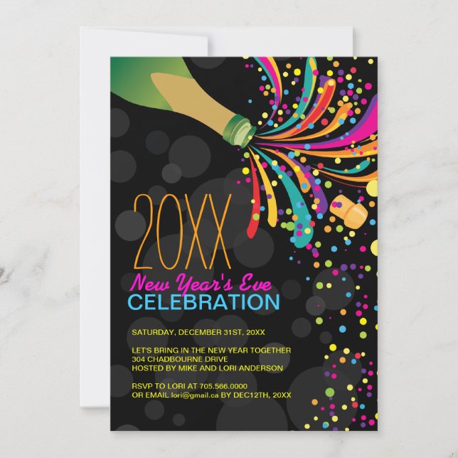 Customizable New Years Eve Invitation (Front)