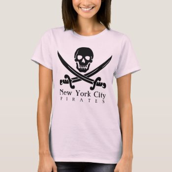 Customizable New York City Pirates Skull Shirt by shirts4girls at Zazzle