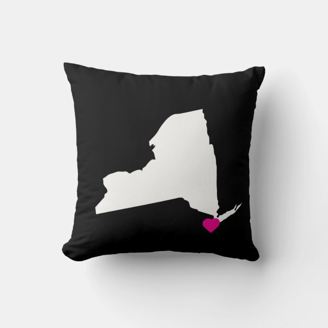Customizable New York State Love Reversible Pillow (Front)
