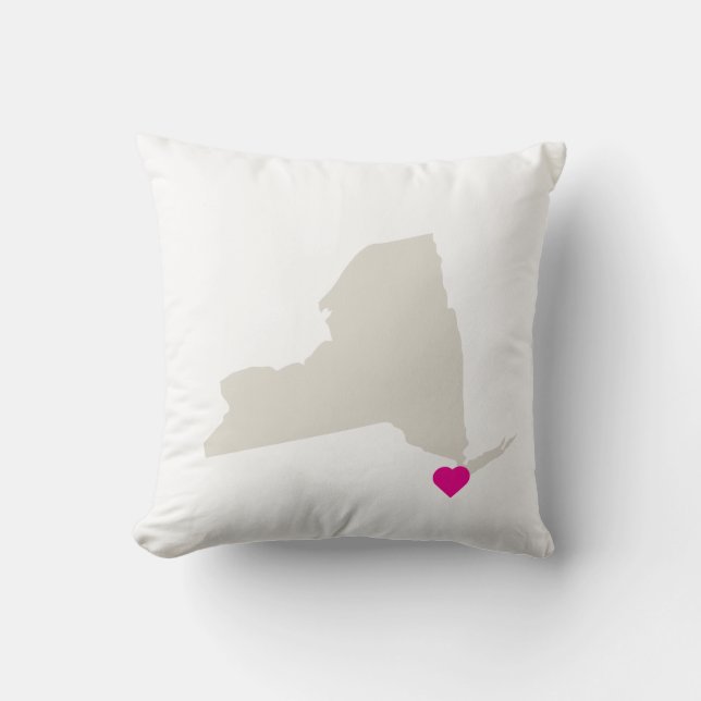 Customizable New York State Love Reversible Pillow (Front)