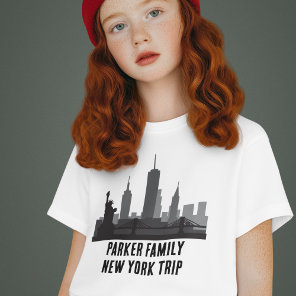 Customizable New York Trip Skyline Kids T-Shirt