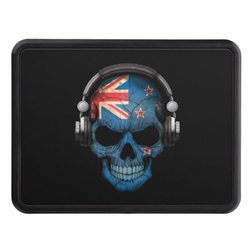 Customizable New Zealand Dj Skull with Headphones Trailer Hitch Cover