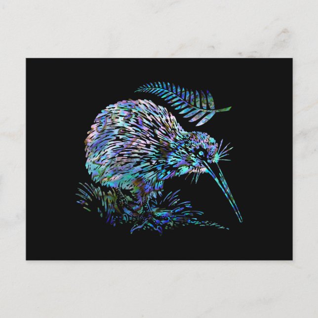 CUSTOMIZABLE NEW ZEALAND KIWI PAUA POSTCARD (Front)
