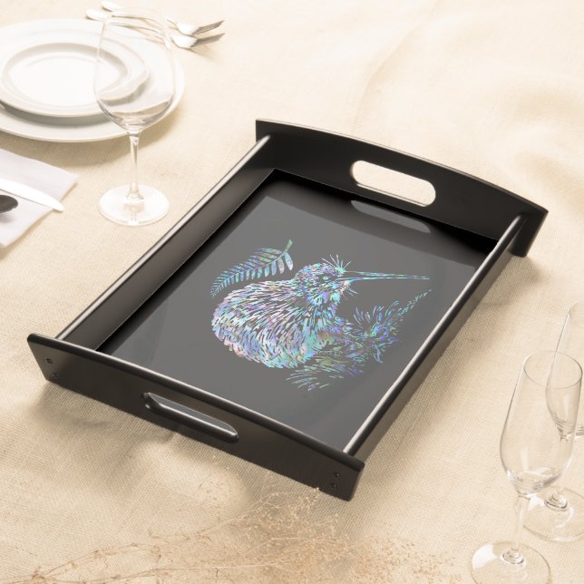 CUSTOMIZABLE NEW ZEALAND KIWI PAUA SERVING TRAY (Front)