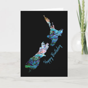 CUSTOMIZABLE NEW ZEALAND PAUA BIRTHDAY CARD