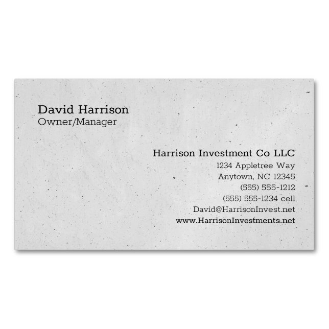 Customizable Nine Line Personalized Business Card Magnet (Front)
