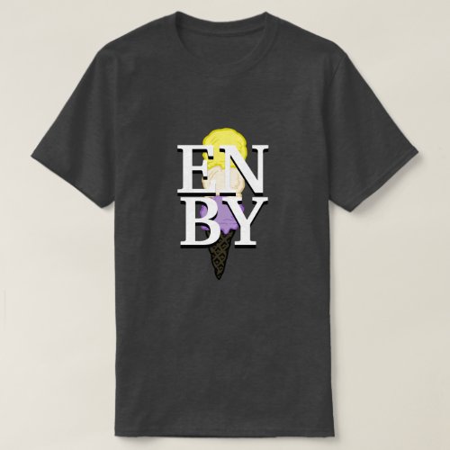 Customizable Nonbinary Pride Flag Ice Cream T_Shirt