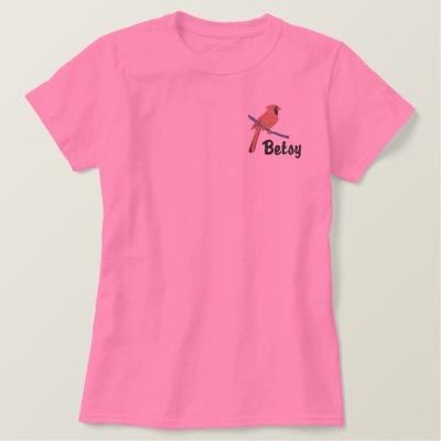 Customizable Northern Cardinal Embroidered Shirt