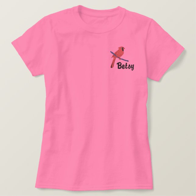 Customizable Northern Cardinal Embroidered Shirt (Design Front)