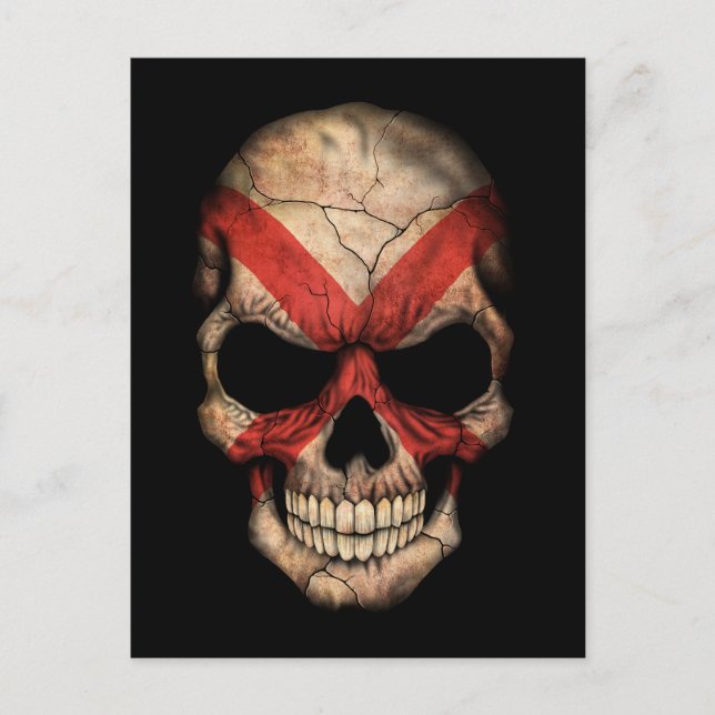 Customizable Northern Ireland Flag Skull Postcard (Front)
