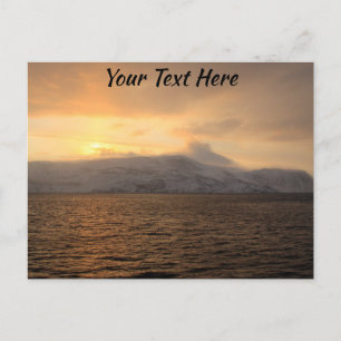 Customizable Norway winter coast postcard