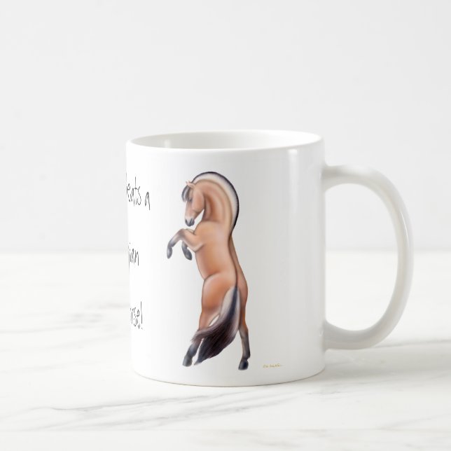 Customizable Norwegian Fjord Horse Mug (Right)