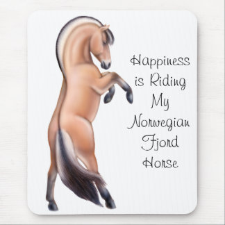 Customizable Norwegian Fjord Horse Rearing Mouse Pad