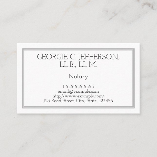 Customizable Notary Business Card (Front)