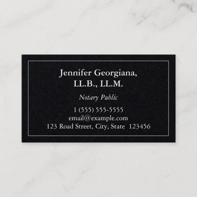 Customizable Notary Public Business Card (Front)