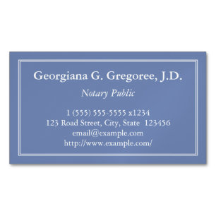 Customizable Notary Public Magnetic Business Card